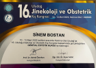 Op. Dr. Sinem Bostan Kadın Hastalıkları ve Doğum sertifikası