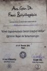 Uzm. Dt. Fevzi Büyükgebiz Diş Hekimi sertifikası