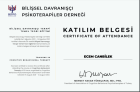 Uzm. Psk. Ecem Canbilek Psikoloji sertifikası