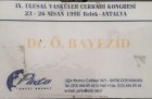 Prof. Dr. Ömer Bayezid Kalp Damar Cerrahisi sertifikası