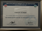 Op. Dr. Erhan Tümer Göz Hastalıkları sertifikası