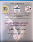 Op. Dr. Tahir Atun Genel Cerrahi sertifikası