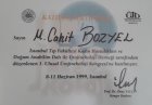 Op. Dr. Cahit Bozyel Kadın Hastalıkları ve Doğum sertifikası