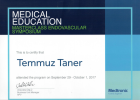 Op. Dr. Temmuz Taner Kalp Damar Cerrahisi sertifikası
