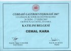 Doç. Dr. Cemal Kara Genel Cerrahi sertifikası