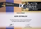 Dr. Öğr. Üyesi Azer Zeynalova Plastik Rekonstrüktif ve Estetik Cerrahi sertifikası