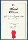 Dt. Tuğba Kavlak Diş Hekimi sertifikası