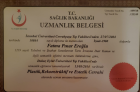 Dr. Pınar Eroğlu Ulusoy Plastik Rekonstrüktif ve Estetik Cerrahi sertifikası