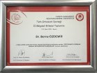 Uzm. Dt. Berna Özel Diş Hekimi sertifikası