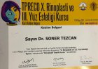 Op. Dr. Soner Tezcan Plastik Rekonstrüktif ve Estetik Cerrahi sertifikası