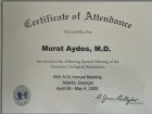 Doç. Dr. M.Murat Aydos Üroloji sertifikası