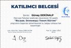 Uzm. Psk. Dan. Güneş Derinalp Psikolojik Danışman sertifikası