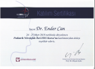 Uzm. Dr. Ender Can Çocuk Sağlığı ve Hastalıkları sertifikası