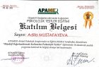 Uzm. Psk. Adila Mustafayeva Psikoloji sertifikası