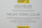 Psk. Dan. Melike Özbek Çolak Psikolojik Danışman sertifikası