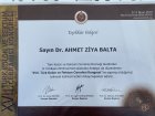 Prof. Dr. Ahmet Ziya Balta Genel Cerrahi sertifikası