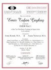 Dr. Emir Tufan Çaykuş Psikoloji sertifikası