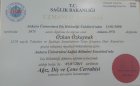 Uzm. Dt. Özkan Özkaynak Diş Hekimi sertifikası