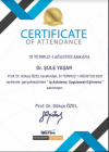 Dr. Şule Yaşar Medikal Estetik Tıp Doktoru sertifikası