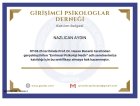 Psk. Nazlıcan Aydın Psikoloji sertifikası