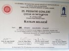 Doç. Dr. Canan Kocaman Çocuk Sağlığı ve Hastalıkları sertifikası