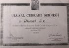 Op. Dr. Ahmet Er Genel Cerrahi sertifikası