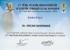 Op. Dr. Ercan Demirbağ Plastik Rekonstrüktif ve Estetik Cerrahi sertifikası
