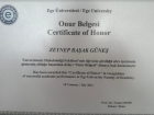 Dt. Zeynep Başak Güneş Diş Hekimi sertifikası