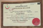 Uzm. Dr. Ayşegül Baltacı Fiziksel Tıp ve Rehabilitasyon sertifikası