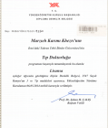 Op. Dr. Marzieh Karimi Khezri Beyin ve Sinir Cerrahisi sertifikası