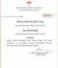 Op. Dr. Marzieh Karimi Khezri Beyin ve Sinir Cerrahisi sertifikası