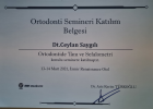 Dt. Ceylan Saygılı Diş Hekimi sertifikası