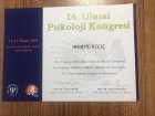 Uzm. Kl. Psk. Merve Kılıç Psikoloji sertifikası