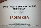 Doç. Dr. Erdem Kısa Üroloji sertifikası