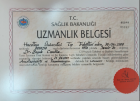 Dr. Başak Karaşahin İnevi Anestezi ve Reanimasyon sertifikası