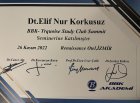 Dt. Elif Nur Korkusuz Diş Hekimi sertifikası