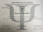 Uzm. Psk. Ayşegül Sabuncu Psikoloji sertifikası