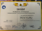 Dyt. İrem Kuru Diyetisyen sertifikası