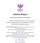 Klinik Psikolog  Dilara Numanoglu Psikoloji sertifikası