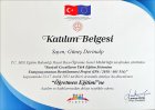 Uzm. Psk. Dan. Güneş Derinalp Psikolojik Danışman sertifikası