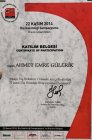 Uzm. Dr. Dt. Ahmet Emre Gülerik Diş Hekimi sertifikası