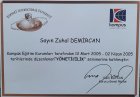 Uzm. Psk. Dan. Zuhal Güney Psikolojik Danışman sertifikası