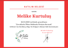 Psk. Dan. Melike Kurtuluş Psikolojik Danışman sertifikası