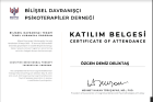 Uzm. Psk. Özgen Deniz Deliktaş Psikoloji sertifikası