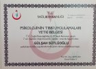Uzm. Kl. Psk. Gülşah Sütlüoğlu Psikoloji sertifikası