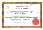 Op. Dr. Kübra Karakolcu Kadın Hastalıkları ve Doğum sertifikası