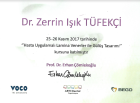 Dt. Zerrin Işık Tüfekçi Diş Hekimi sertifikası