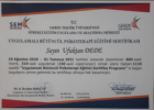 Psikoterapist Ufuktan Dede Aile Danışmanı sertifikası