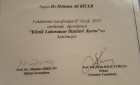 Uzm. Dr. Mehmet Ali Biçer Fiziksel Tıp ve Rehabilitasyon sertifikası