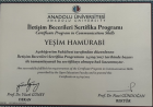 Uzm. Kl. Psk. Yeşim Hamurabi Psikoloji sertifikası